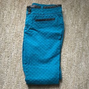 Anthropologie Blue Patterned Charlie Ankle Pants